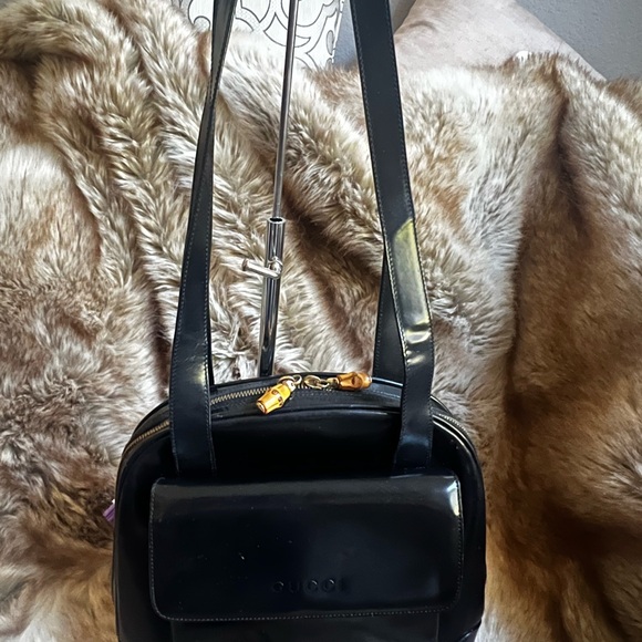Gucci Vintage Patent Bamboo Shoulder Bag - Picture 13 of 13